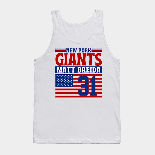 New York Giants Breida 31 American Flag Football Tank Top by Astronaut.co